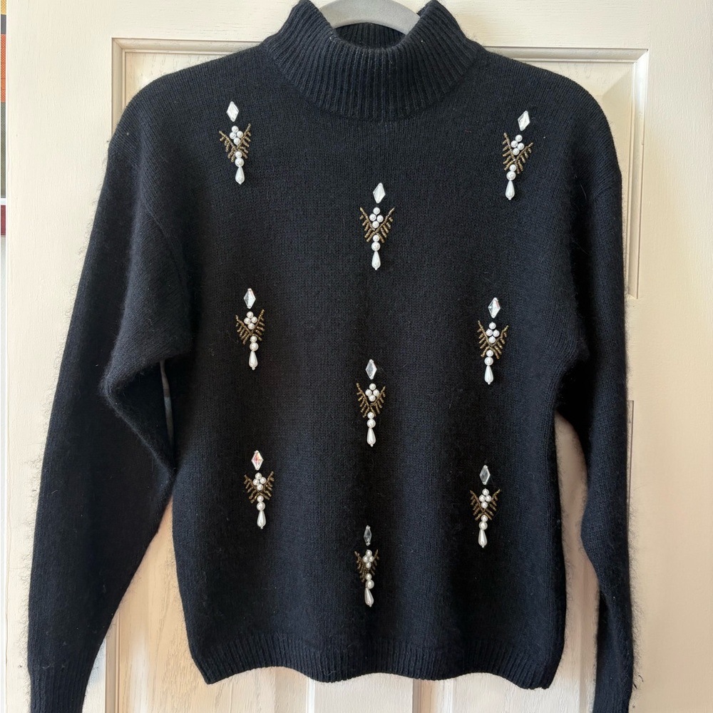 Vintage Silk Lambswool Beaded Sweater